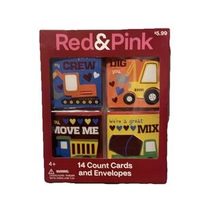 CVS Valentine's Day Cards Multiple Themes 14 Cards Construction Trucks